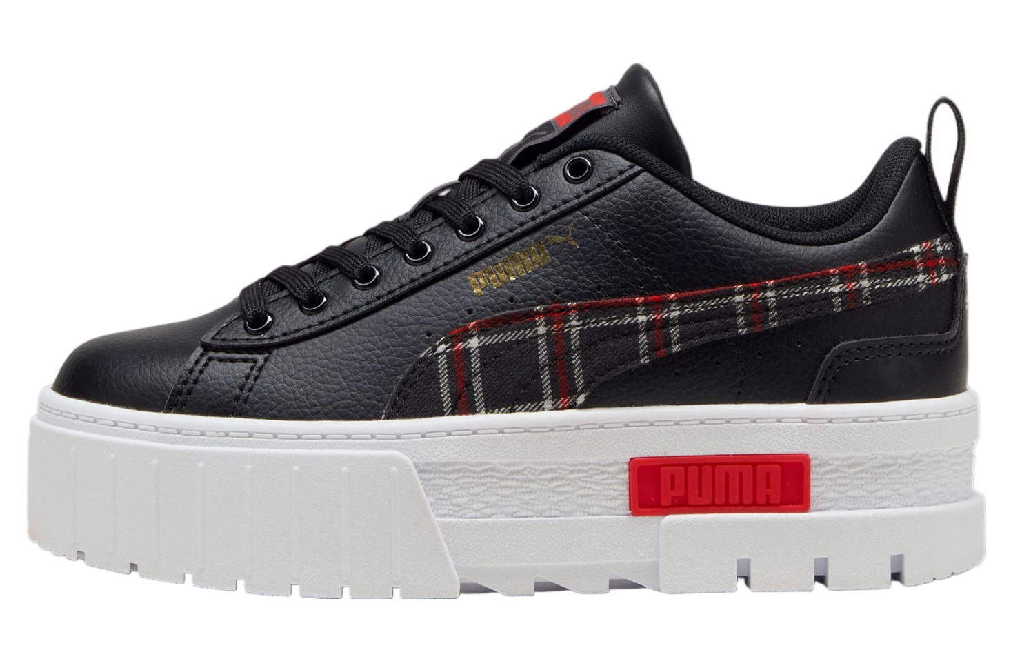 Puma Mayze Winter Tartan GS Black / For All Time Red