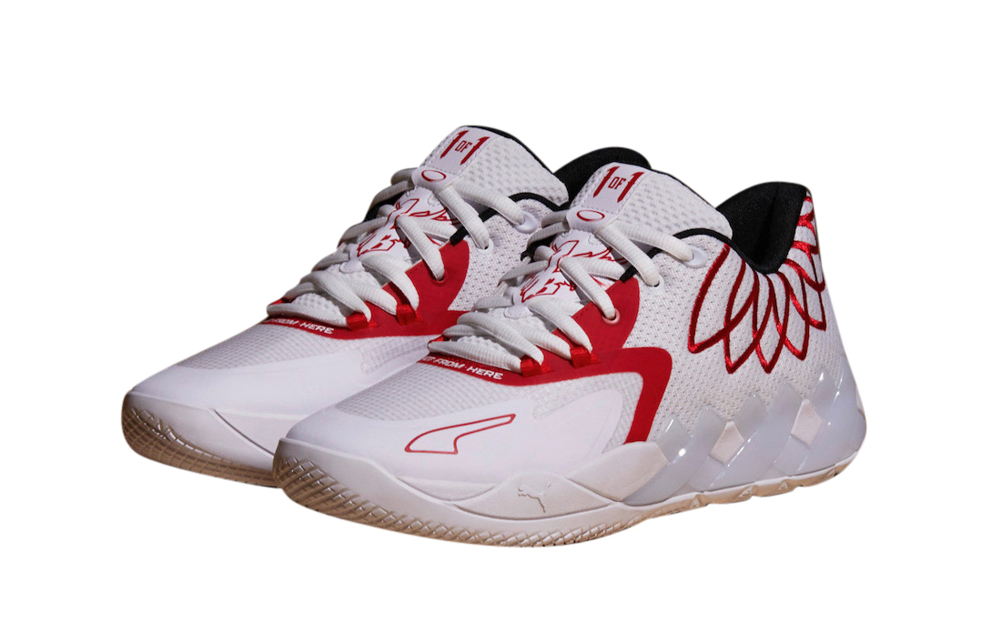 PUMA MB.01 Lo White Bright Red 376941-10 - KicksOnFire.com