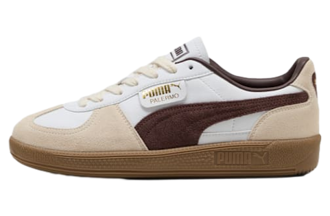 Puma Palermo Leather White / Chocolate Brown