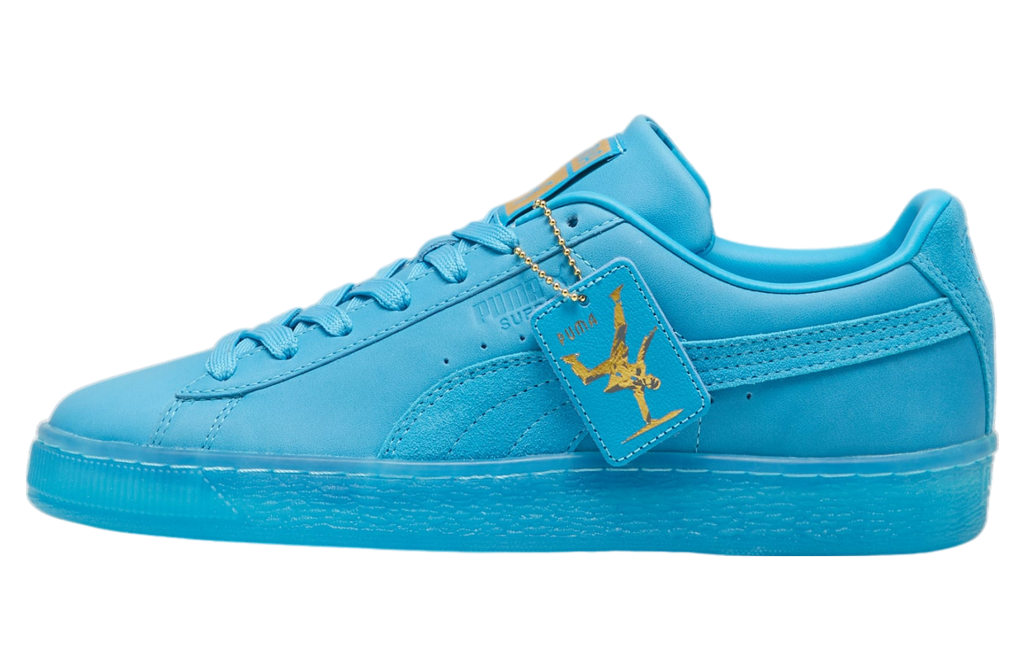 Puma suede blue and gold hotsell