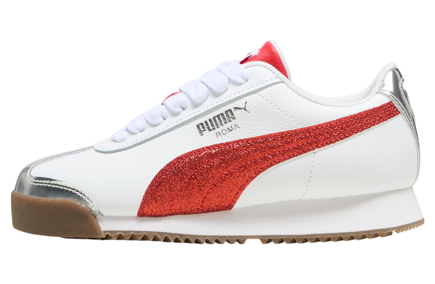 Puma Roma 24 Holiday Glitz Big Kids White / For All Time Red