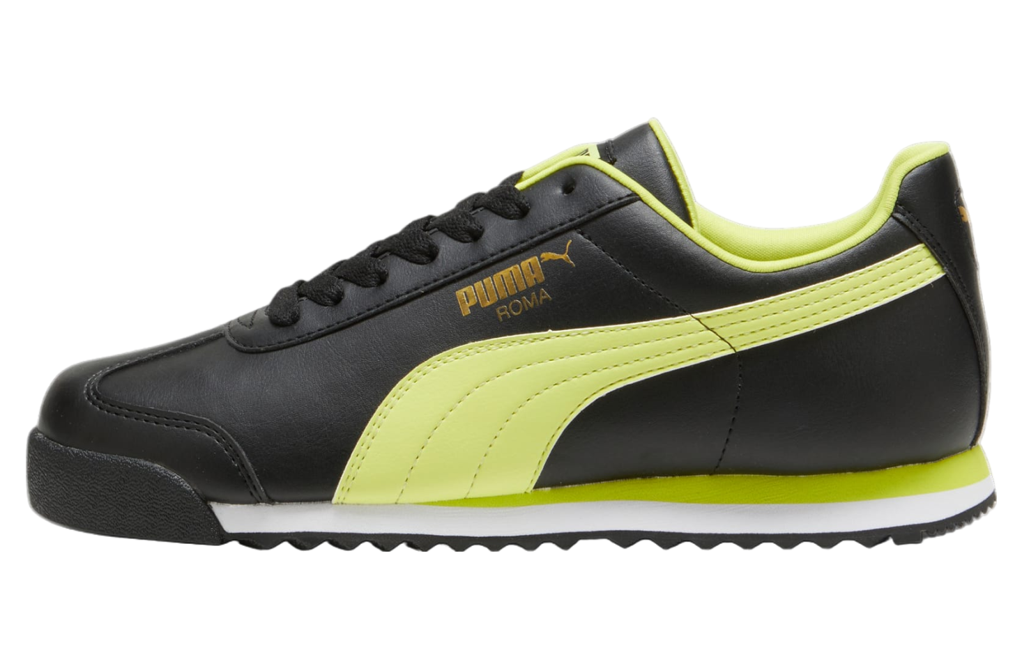 Puma Roma Basic+ Black / Lime Sheen