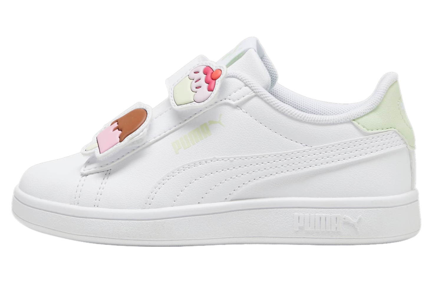 Puma Smash 3.0 Badges GS White / Green Illusion