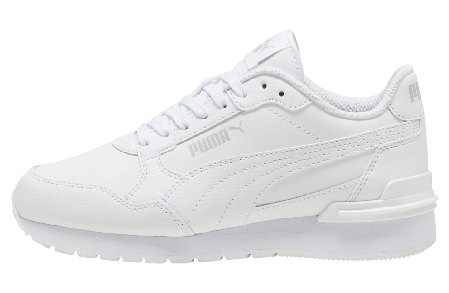 Puma ST Runner v4 Leather Big Kids White / Cool Light Gray