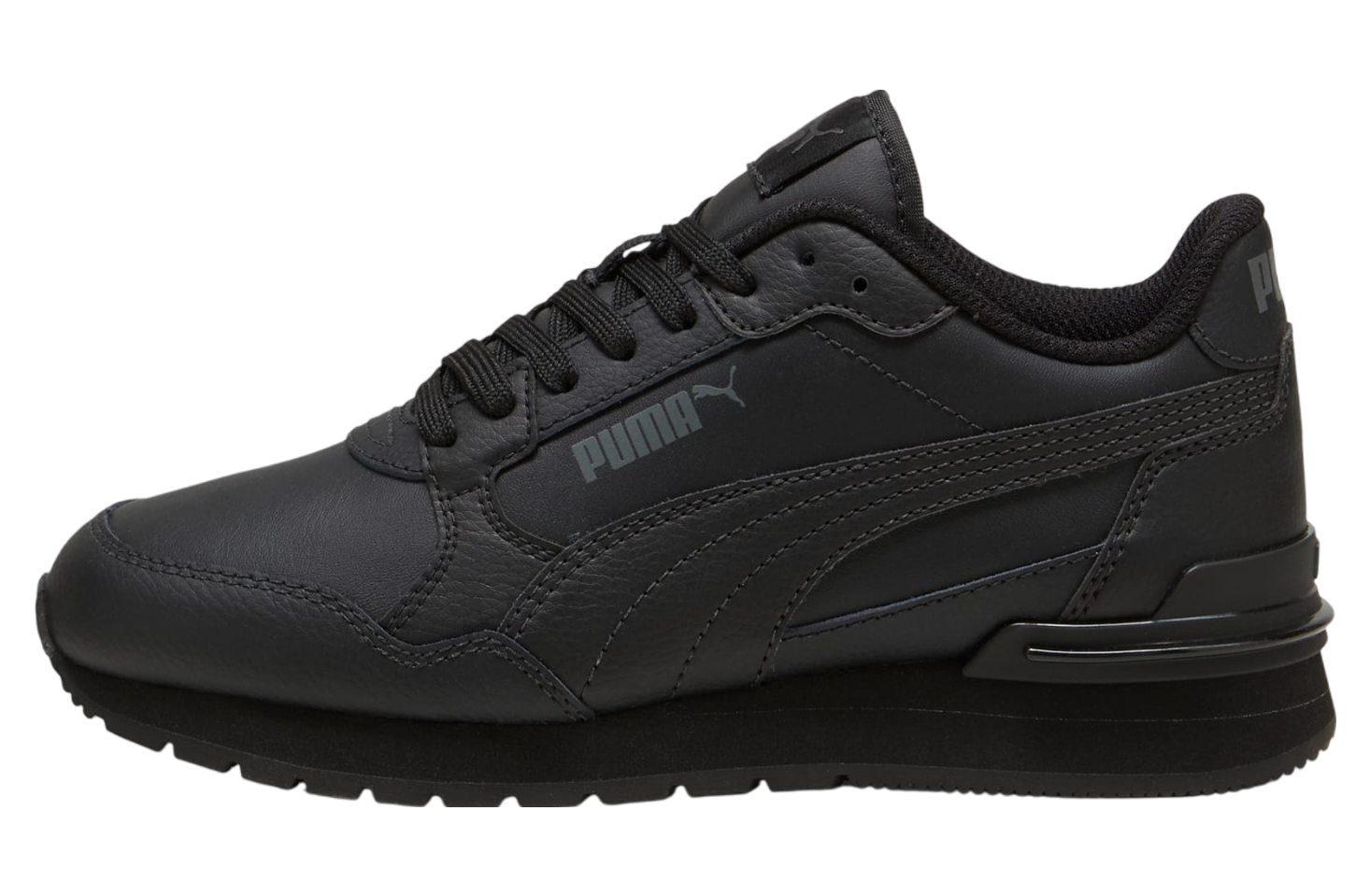 Puma ST Runner v4 Leather Boys Black / Shadow Gray