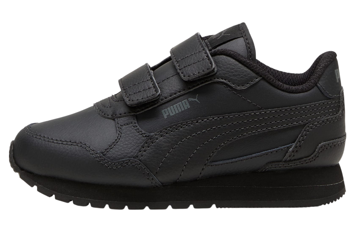 Puma ST Runner v4 Little Kids Leather Black / Shadow Gray