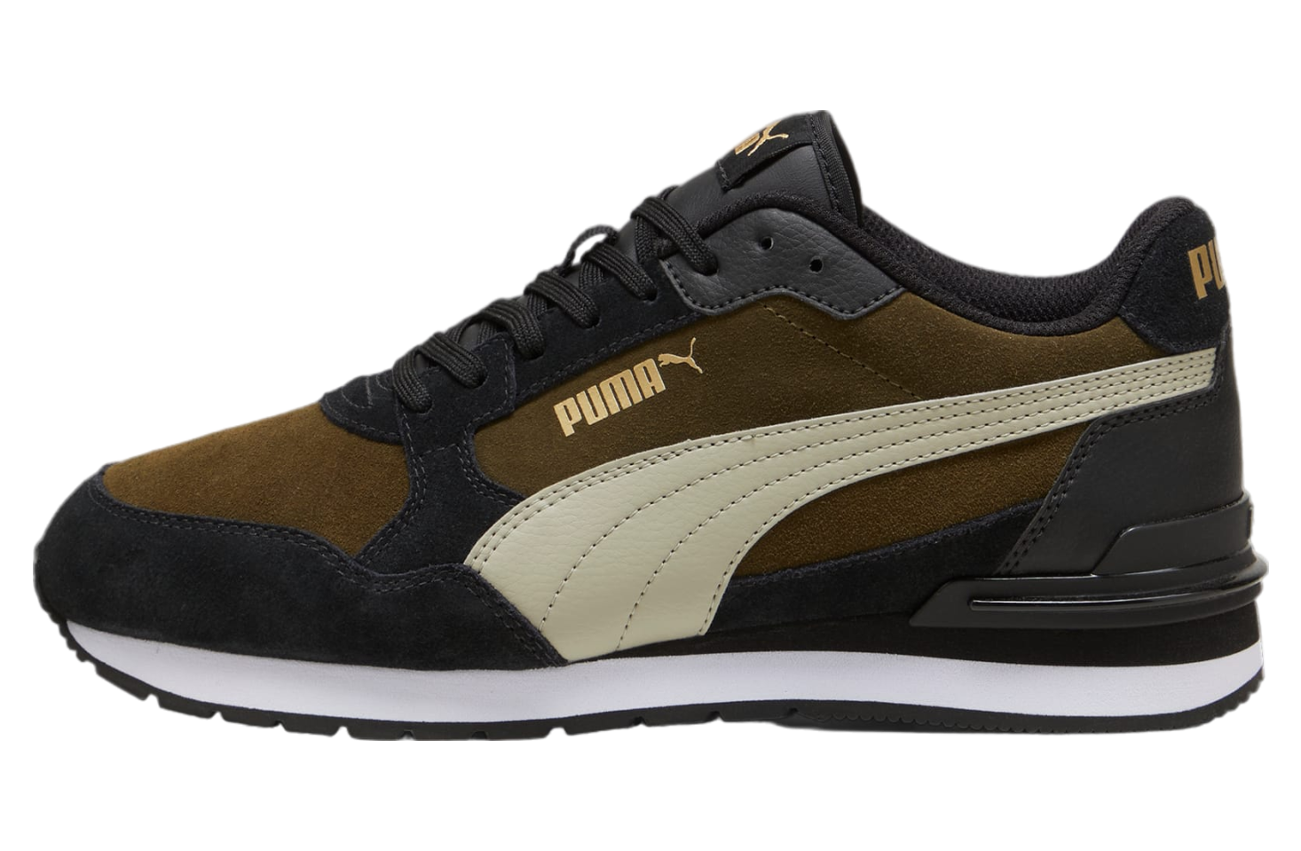 Puma St Runner V4 Suede Deep Olive / Pebble Gray