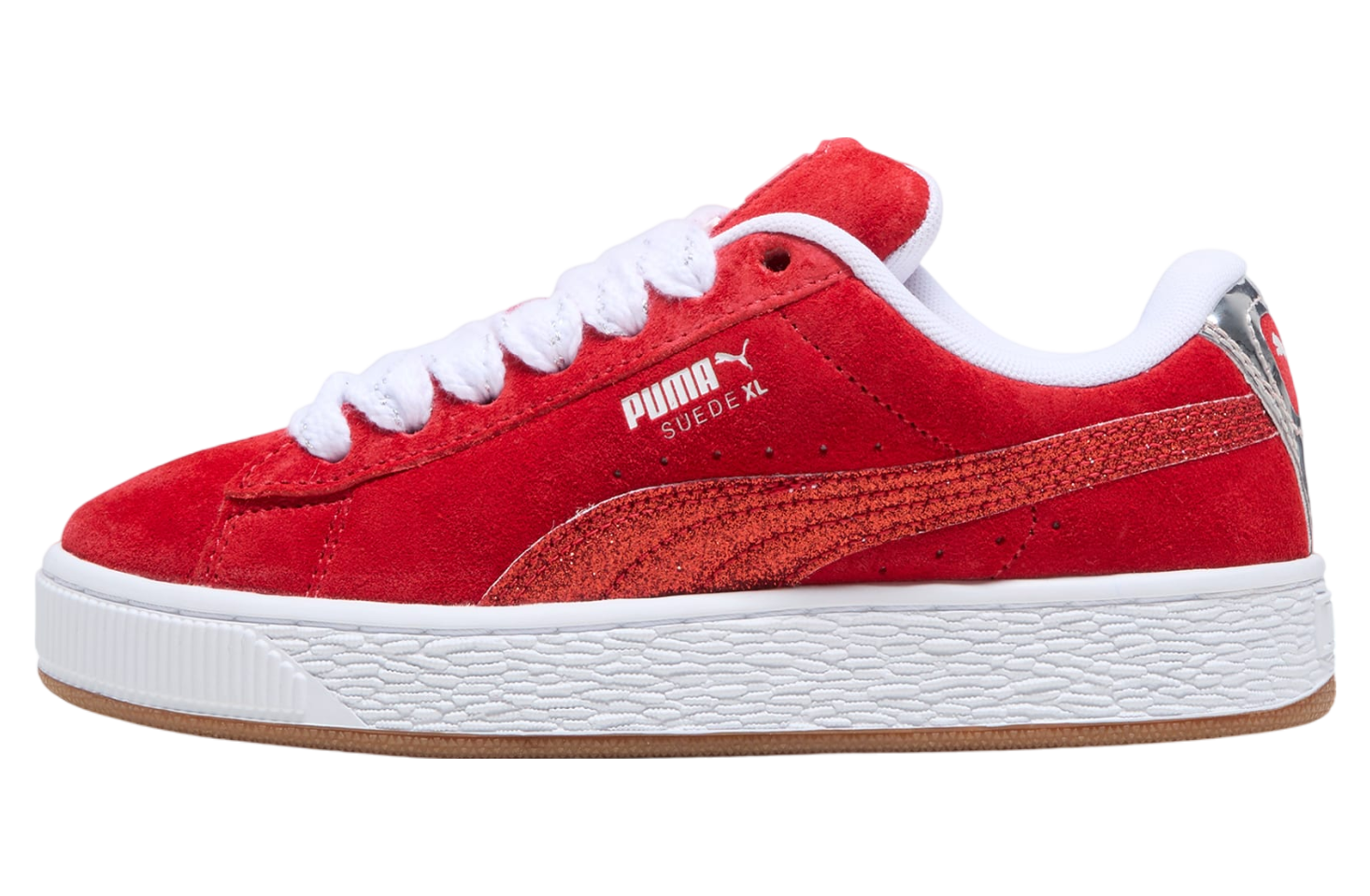 Puma Suede Xl Holiday Glitz For All Time Red / White