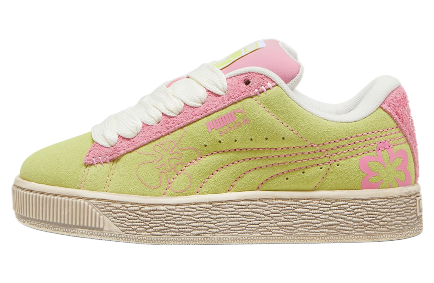 Puma Suede Xl Skater Bloom GS Lime Sheen / Mauved Out