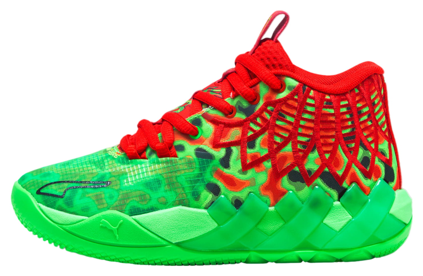 Puma X Lamelo Ball Mb.01 Thermal GS Fluro Green Pes / Red