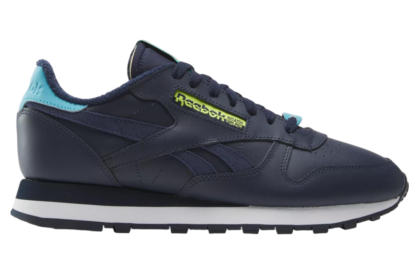 Reebok Classic Leather Vector Navy Acid Yellow Feb 2024 100074617 KicksOnFire