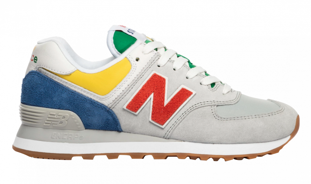 new balance 574 red blue and yellow