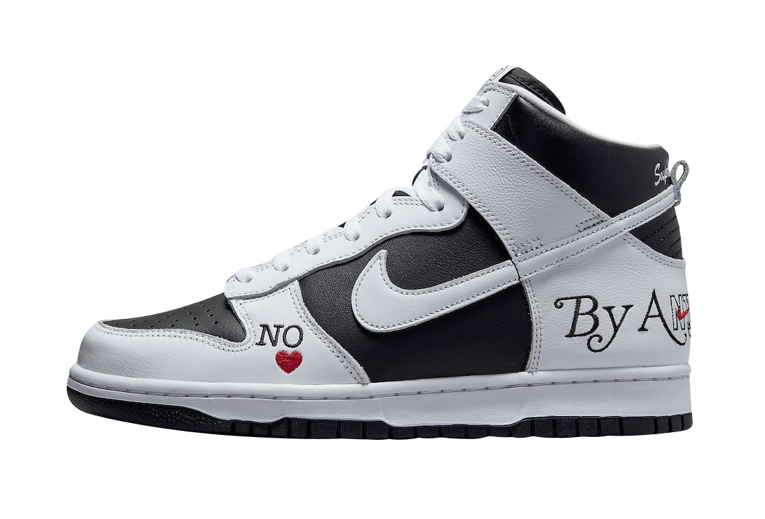 Supreme x Nike SB Dunk High By Any Means Black White DN3741-002 ...