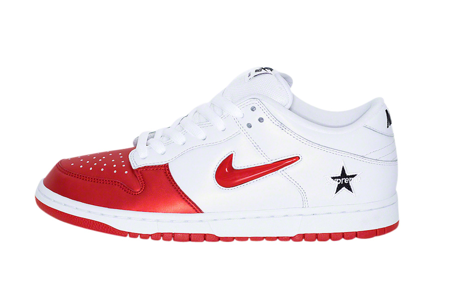 Look For The Supreme x Nike SB Dunk Low Varsity Red Now 