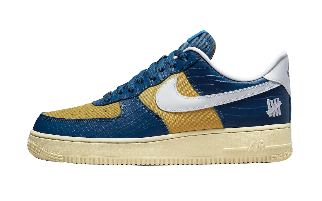 Undefeated x Nike Air Force 1 5 On It Gold Blue DM8462400