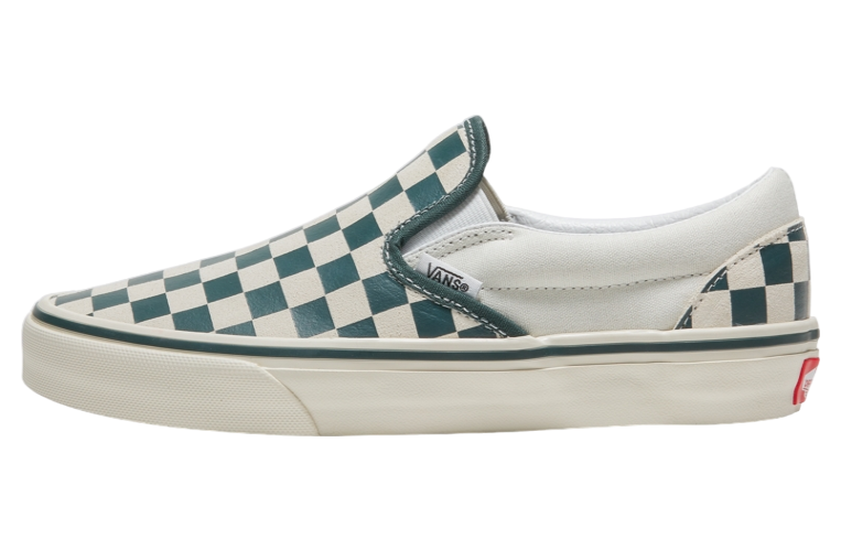 Vans Classic Slip-on Checkerboard Green / True White