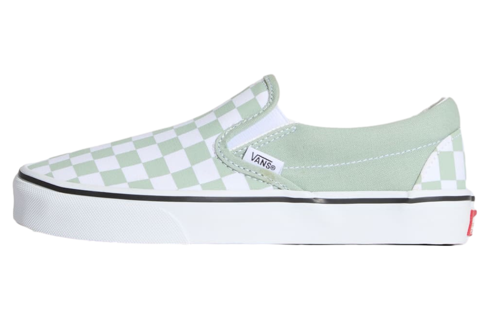 Vans Classic Slip-On Checkerboard Grey Olive Green / White