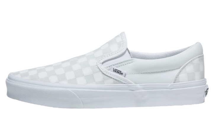 Pure white checkered vans hotsell