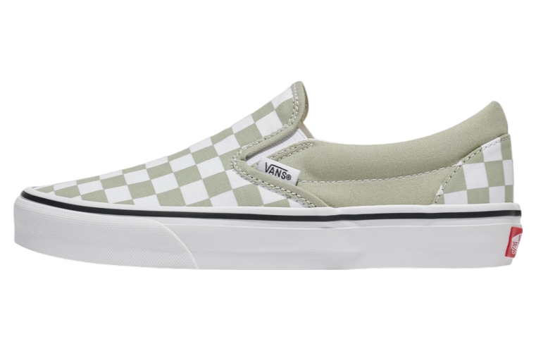 Vans Classic Slip-On Checkerboard WMNS Desert Sage Green / True White