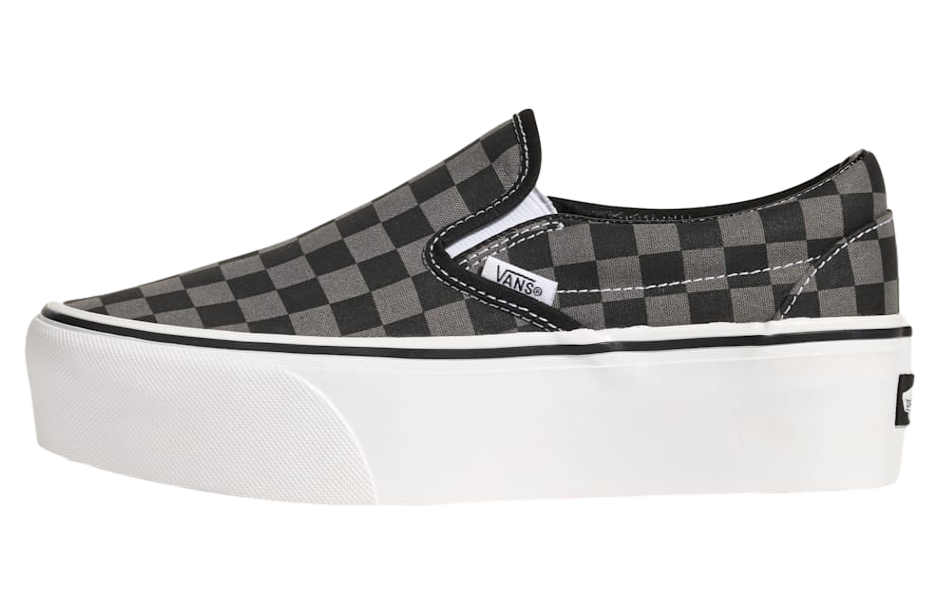 Vans Classic Slip-On Platform Checkerboard Checkerboard Black / Pewter Grey