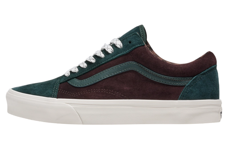 Vans Old Skool Pig Suede Plaid Scarab Green