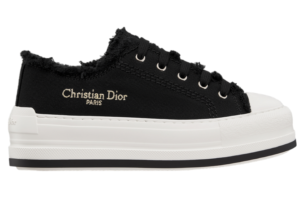 Walk n Dior Platform WMNS Black Fringed / Embroidered Cotton Canvas