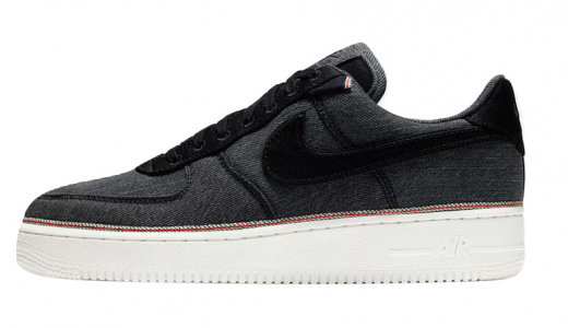 3×1 x Nike Air Force 1 Low Black Denim Black/White 905345-006