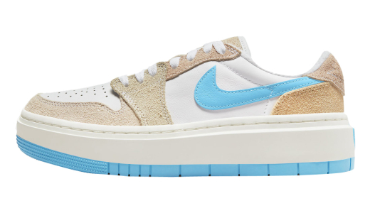 Air Jordan 1 Elevate Low WMNS Salt Lake City White/Sanddrift-Oil Green-Baltic Blue FD1028-100