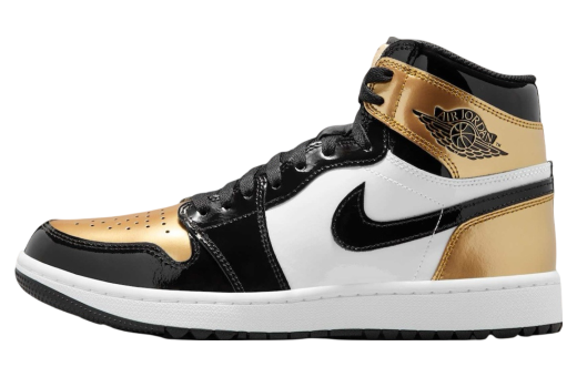 Air Jordan 1 High Golf Gold Toe Black/White-Metallic Gold DQ0660-002