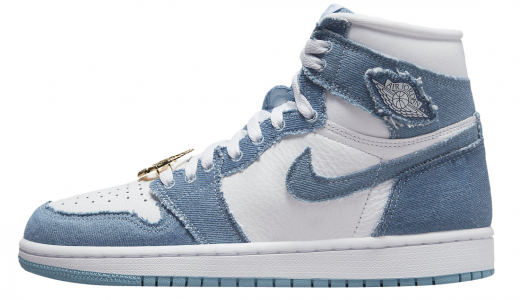 Air Jordan 1 High OG WMNS Denim White/Worn Blue-Metallic Gold DM9036-104