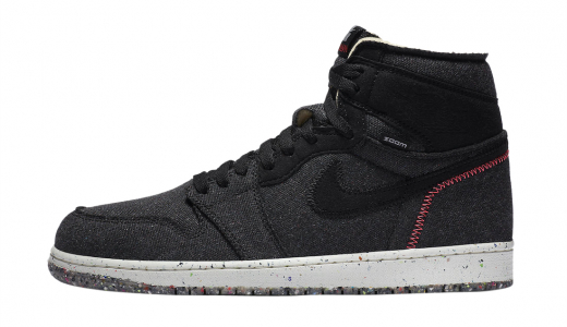 Air Jordan 1 High Zoom Space Hippie (Crater) Black/Wolf Grey-Flash Crimson CW2414-001