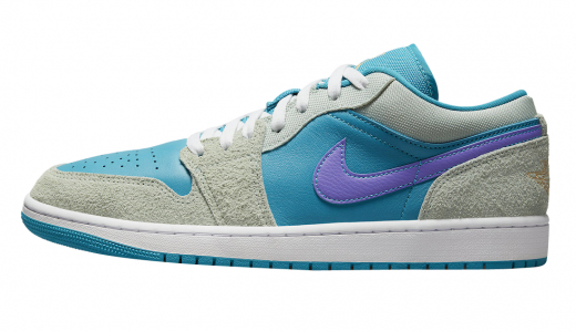 Air Jordan 1 Low Aquatone Aquatone/Concord-Light Bone-Celestial Gold-White DX4334-300