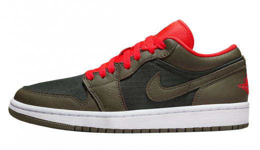 Air Jordan 1 Low Black Olive Crimson Black/Olive-Crimson DQ6076-002