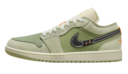 Air Jordan 1 Low Craft SE Light Olive Sky J Light Olive/Black-Celadon-Bright Mandarin-Coconut Milk FD6819-300