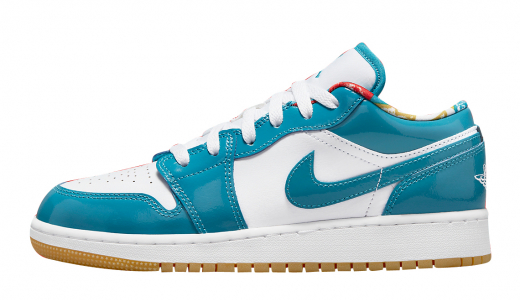 Air Jordan 1 Low GS Barcelona White/Teal DM0589-400