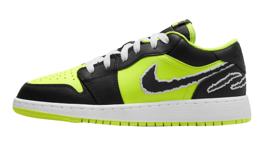 Air Jordan 1 Low GS Black Cat Volt/Black-White DX6666-701