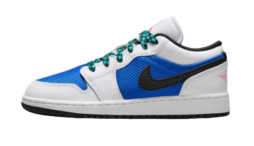 Air Jordan 1 Low GS Fast Lane White/Hyper Royal-Hyper Jade-Black FQ8042-100