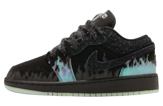 Air Jordan 1 Low GS Fortune Fly Black/Green Frost-Black Raspberry-Green Strike HQ3442-001