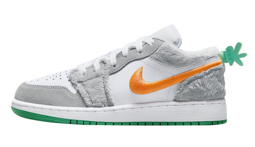 Air Jordan 1 Low GS Rabbit Light Smoke Grey/Total Orange-White-Stadium Green DZ6333-083