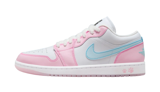 Air Jordan 1 Low Paw Print White/Pink Foam/Glacier Blue HM3706-141