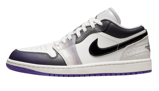 Air Jordan 1 Low SE WMNS Punk Rock Sail/Black-Sail-Cement Grey-Playful Pink-Field Purple HF5759-101