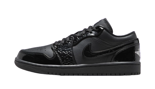 Air Jordan 1 Low WMNS Black Croc Black/White-Metallic Silver HJ7743-010