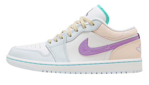 Air Jordan 1 Low WMNS Sashiko Multi-Color White/Rush Fuchsia-Blue Tint-Guava Ice-Aurora Green FV3623-151