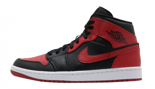 Air Jordan 1 Mid Banned 2020 Black/Gym Red-white 554724074