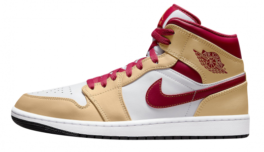 Air Jordan 1 Mid Beige Red Beige/White-Red 554724-201