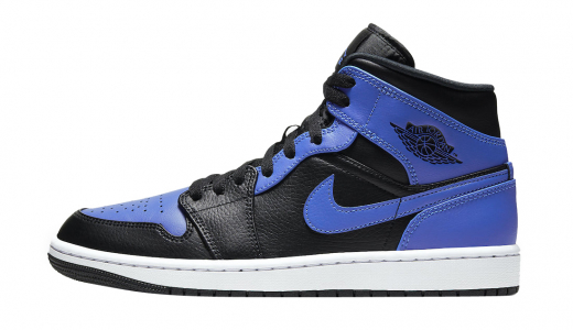 Air Jordan 1 Mid Black Hyper Royal Black/Hyper Royal-White 554724-077