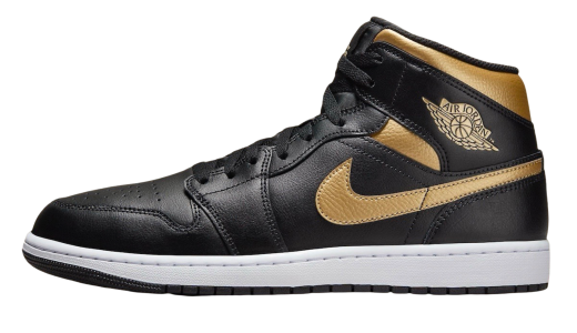 Air Jordan 1 Mid Black Metallic Gold Black/Metallic Gold-White DQ8426-071