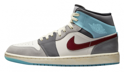 Air Jordan 1 Mid Exploration Unit Sail/Grey-Blue-Red FB1870-161