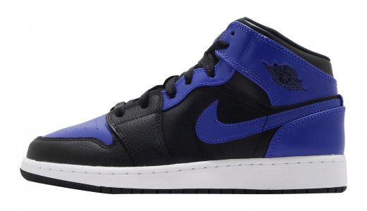 Air Jordan 1 Mid GS Black Hyper Royal Black/Hyper Royal-white 554725077