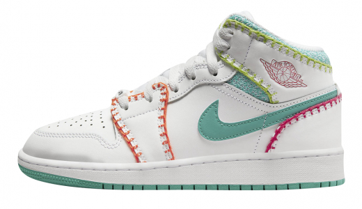 Air Jordan 1 Mid GS Multi Knit White/Multicolor DM6218-100